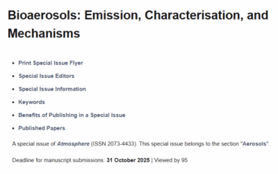 Special Issue on “Bioaerosols: Emission, Characterisation, and Mechanisms” in Atmosphere